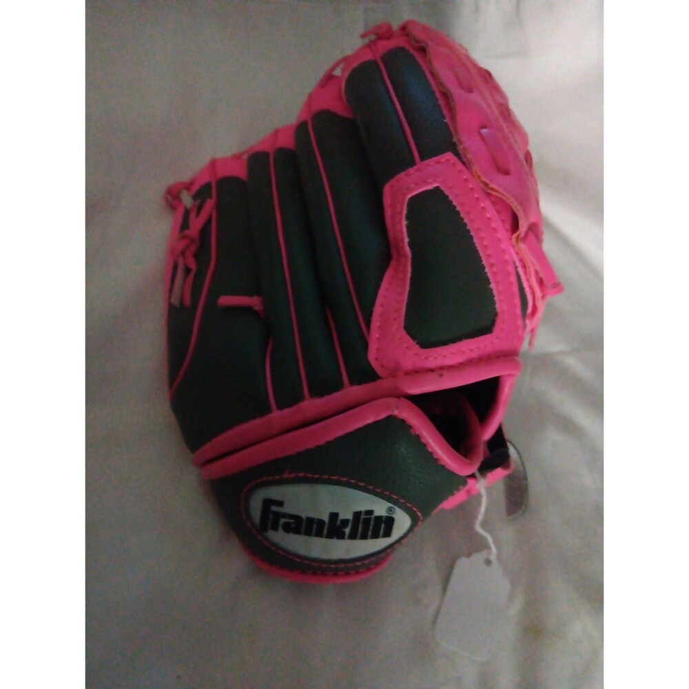 Franklin Baseball Glove Girl's Pink Gray Mitt RTP Youth - 10.5" Left